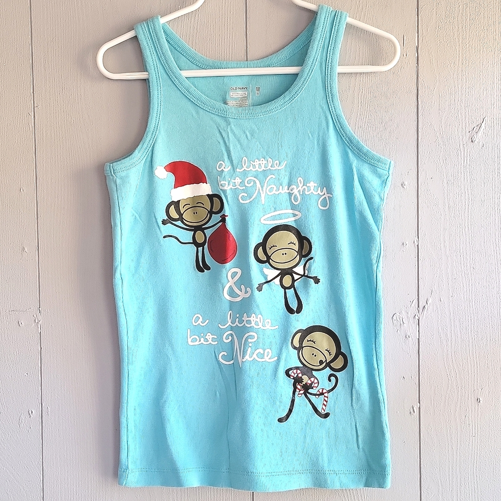 🌴 NWOT Old Navy Christmas Monkeys Tank Top